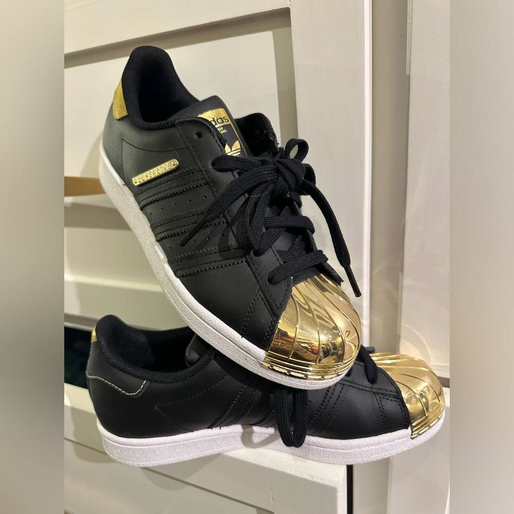 Gold Chrome Adidas Superstars